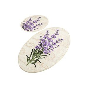 Sada 2 kusů koupelnových předložek Lavender béžová