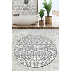 Koupelnová předložka Circle 80 cm šedá/bílá