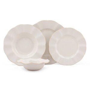 Porcelánová sada 24 ks talířů Creamy Gold bílá/zlatá