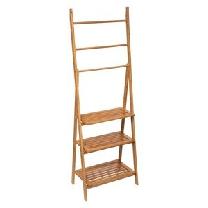 Bambusový stojan s věšáky na ručníky BATH 152 cm hnědý