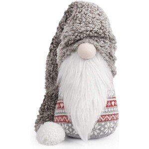 Vánoční skřítek ELF 044 - 72 cm šedý/bílý/červený