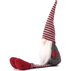 Vánoční skřítek ELF 025 - 60 cm šedý/červený