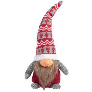 Vánoční skřítek ELF 066 - 30 cm šedý/červený