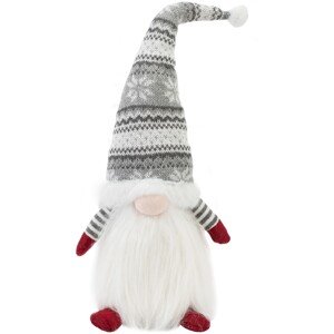 Vánoční skřítek ELF 0623 - 48 cm šedý/bílý