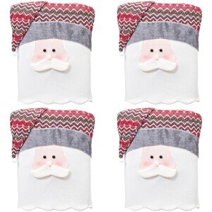 Sada 4 ks potahů na židle Merry Christmas Santa vícebarevná