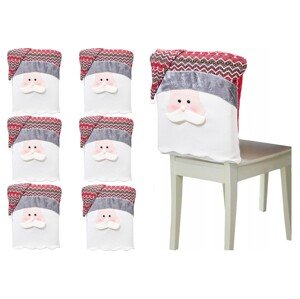 Sada 6 ks potahů na židle Merry Christmas Santa vícebarevná