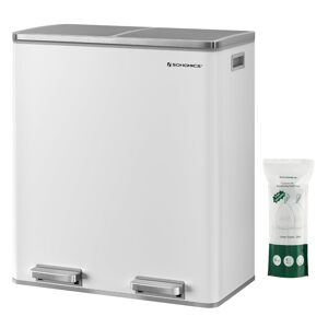 Odpadkový koš s víkem JORDAN 2x30 l bílý