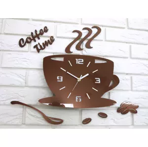 Nástěnné hodiny Coffee hnědé