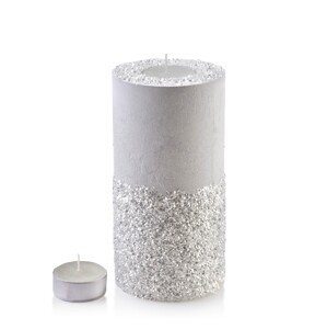 Střední moderní svícen Diament 24 cm bílý