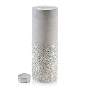 Velký moderní svícen Diament 36 cm bílý