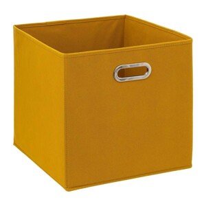 Úložný box Textilie 31x31 cm hořčicově žlutý