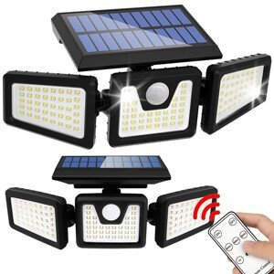 Nástěnná solární LED lampa Vrena černá