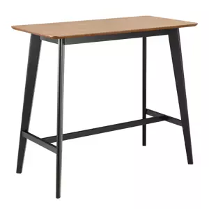 Barový stůl Roxby 120 cm z masivu dub přírodní/černý
