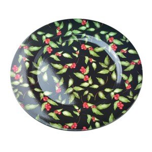 Dekorativní podtalíř BLANCHE FESTIVE VIII 33 cm černý s vánočním motivem