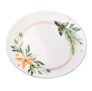 Dekorativní podtalíř BLANCHE FESTIVE VII 33 cm bílý s vánočním motivem