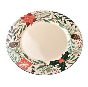 Dekorativní podtalíř BLANCHE FESTIVE VI 33 cm bílý s vánočním motivem