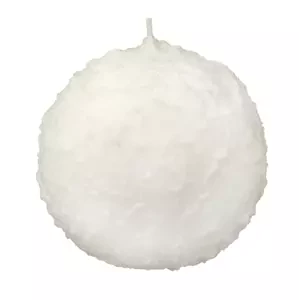 Vánoční kulatá svíčka DROP 10 cm bílá