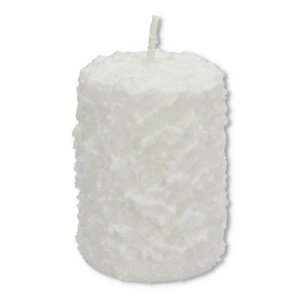 Vánoční oválná svíčka DROP 10 cm bílá