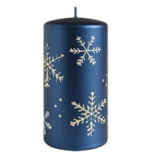 Vánoční svíčka FROST 10 cm modrá