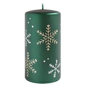 Vánoční svíčka FROST 14 cm zelená