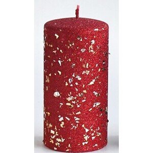 Vánoční svíčka GLAMOUR 7x10 cm červená