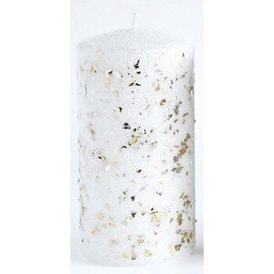 Vánoční svíčka GLAMOUR 7x17,5 cm bílá
