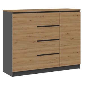 Komoda 2D4S 120 cm dub artisan/antracit