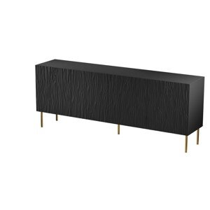 Komoda Jungle 190 cm  černá/zlatá