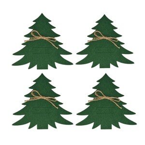 Sada 4 ks vánočních obalů na příbor TREE zelená