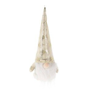 LED vánoční skřítek Alan 01 32 cm zlato-bílý