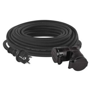 Venkovní prodlužovací kabel se 2 zásuvkami ZANE 20 m 1,5 mm² černý