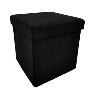 Skládací taburet s úložným prostorem PERFECT 30x30 cm černý