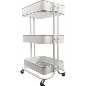 Kovový kuchyňský vozík SERVANT 75 cm bílý