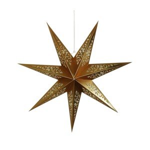 Závěsná svítící LED hvězda CALORE 75 cm zlatá