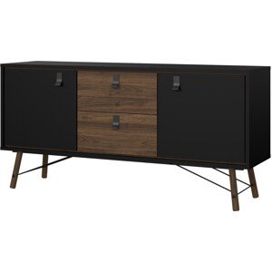 Komoda Rainy 150 cm černá/ořech tmavý