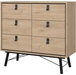 Komoda Rainy 102 cm se zásuvkami hickory Jacson