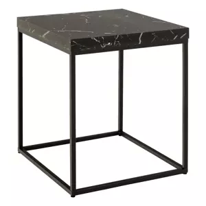 Odkládací stolek Barossa 40 cm mramor/černý