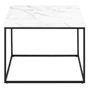 Konferenční stolek Barossa 60 cm bílý mramor/černý