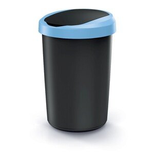 Odpadkový koš COMPACTO 40 L černý/světle modrý