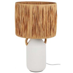 Stolní lampa NIKA s dekorativním stínidlem hnědo-bílá