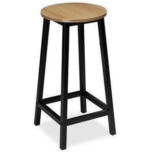 Barová židle FLINT modern oak/černá