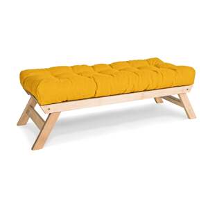 Lavice BREEZIO 02 140 cm bukové dřevo/žlutá