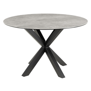 Jídelní kulatý stůl Heaven 119 cm šedý mramor/černý