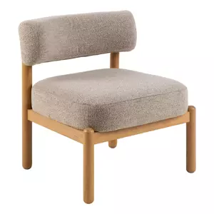 Designové lounge křeslo Burley béžové/dub přírodní