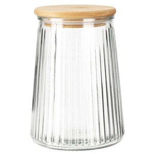 Skleněná dóza na potraviny Elegancia 1000 ml bambus/čirá