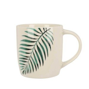 Porcelánový hrnek Leaf 325 ml bílý/zelený