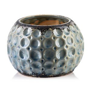 Keramický květináč DIVINE 19,5x13 cm modrá/šedá