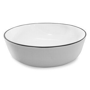 Kulaté umyvadlo na desku Stripy 41,5 cm bílé