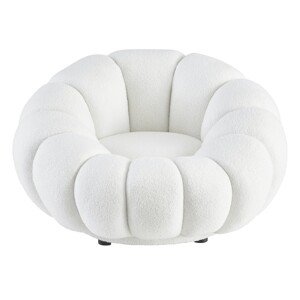 Designové relaxační křeslo VENEZIA 100 cm boucle bílé