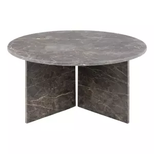Konferenční kulatý stolek Vega 90 cm hnědý mramor